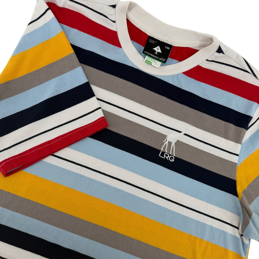 LRG Lifted Research Group‎ Men's M Striped T-Shirt Short Sleeve Crew Neck Street